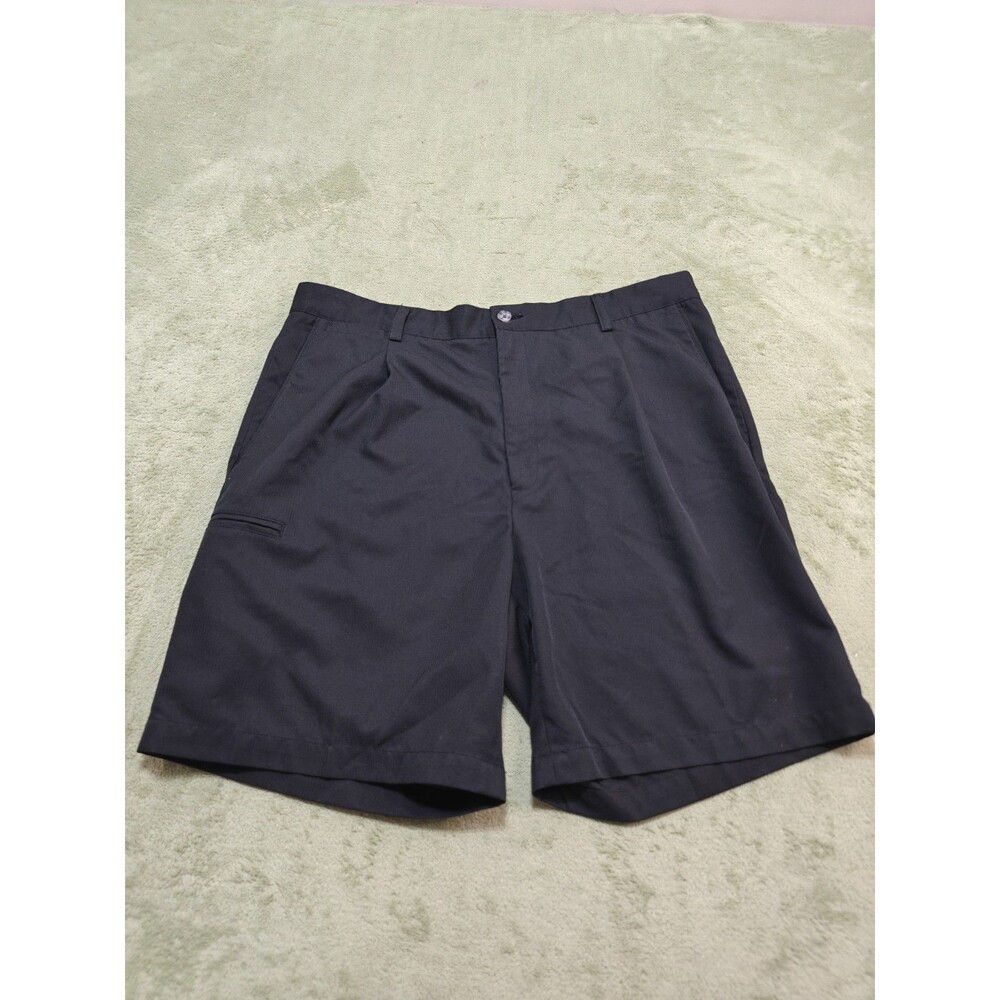 Wedge Golf Shorts Mens 36 Black Pleated Performance Polyester Stretch Golfing